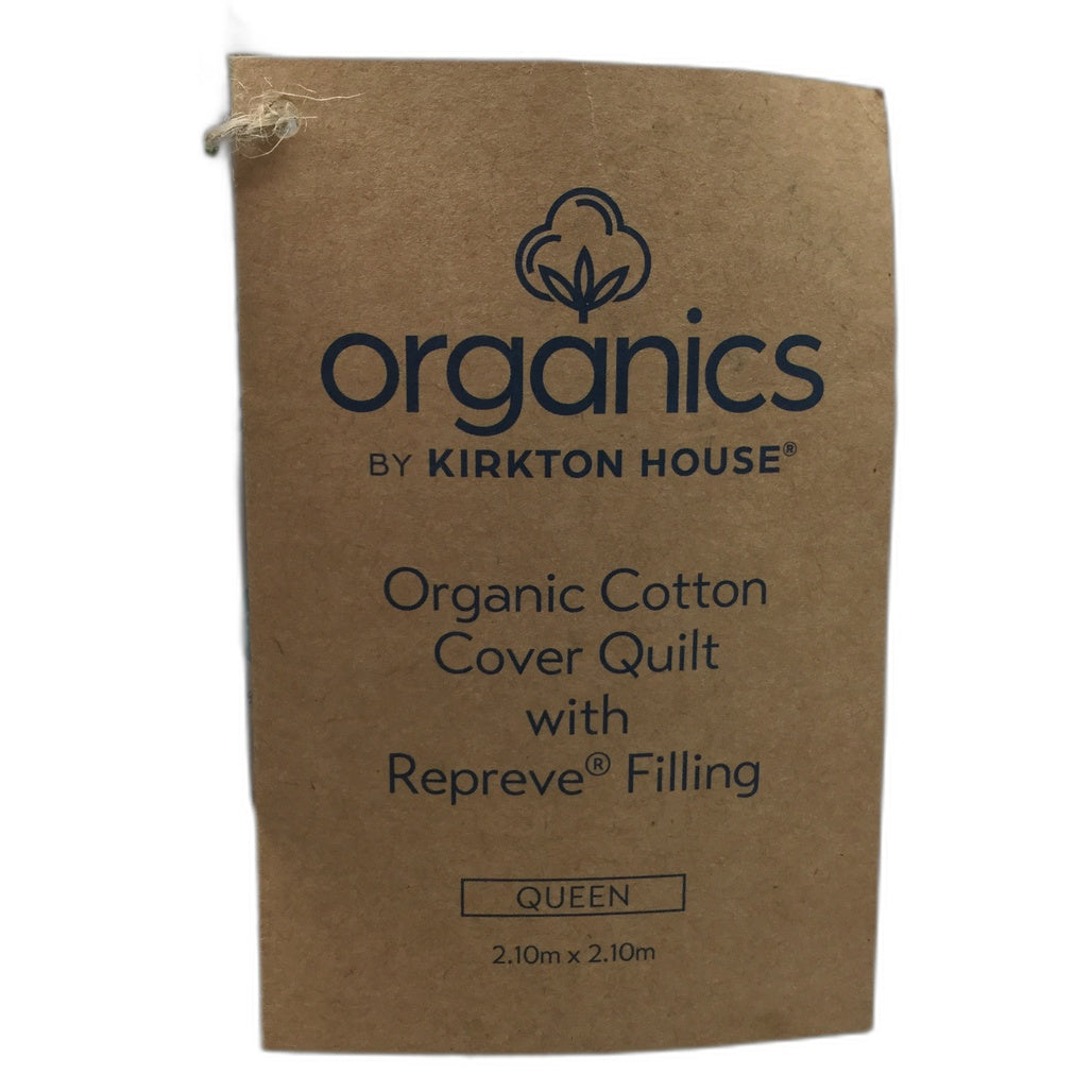 NEW Organic Cotton Cover Quilt With Repreve(R) Filling Queen Bed