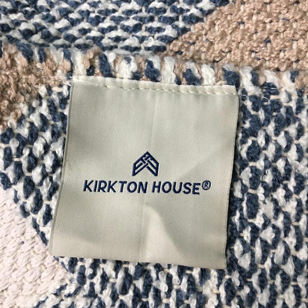 Kirkton House Woven Fringed Geometric Large Rug Size 240X160 Cm NEW