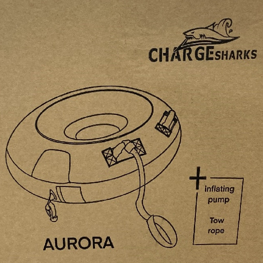 Chargeshark Aurora 1-Person Inflatable Boating Tube W/ Tow Rope NEW