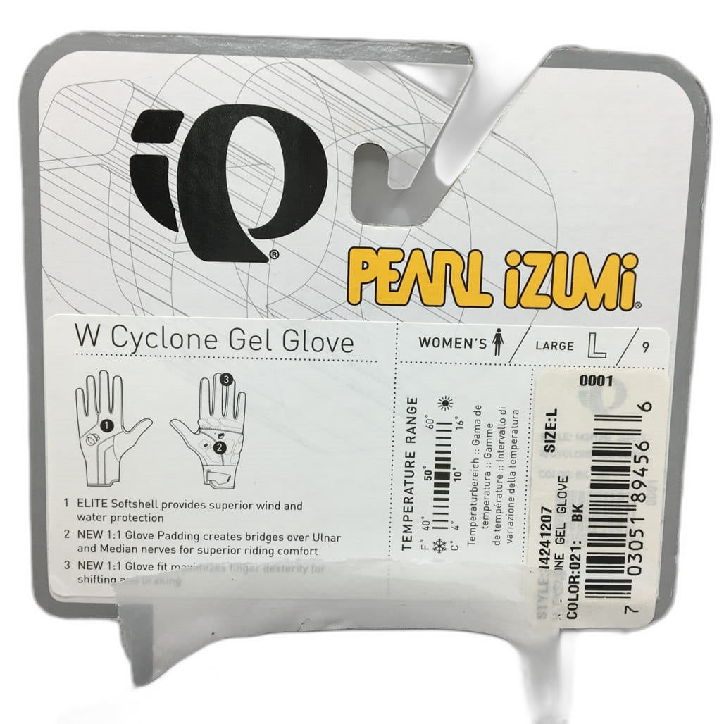 Brand NEW Pearl Izumi Cyclone Gel Full Finger Cycling Gloves Women'S Size L B/W