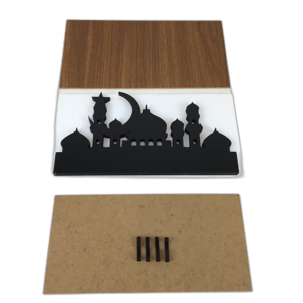 Ramadan Table Top Free Standing Decor For Eid Kareem Decoration Black/Gold NEW