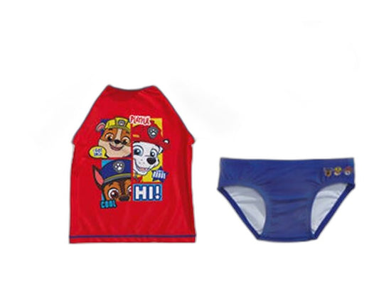 Brand NEW Children'S Licensed Swimwear Paw Patrol Boys Rashie Set Size 7