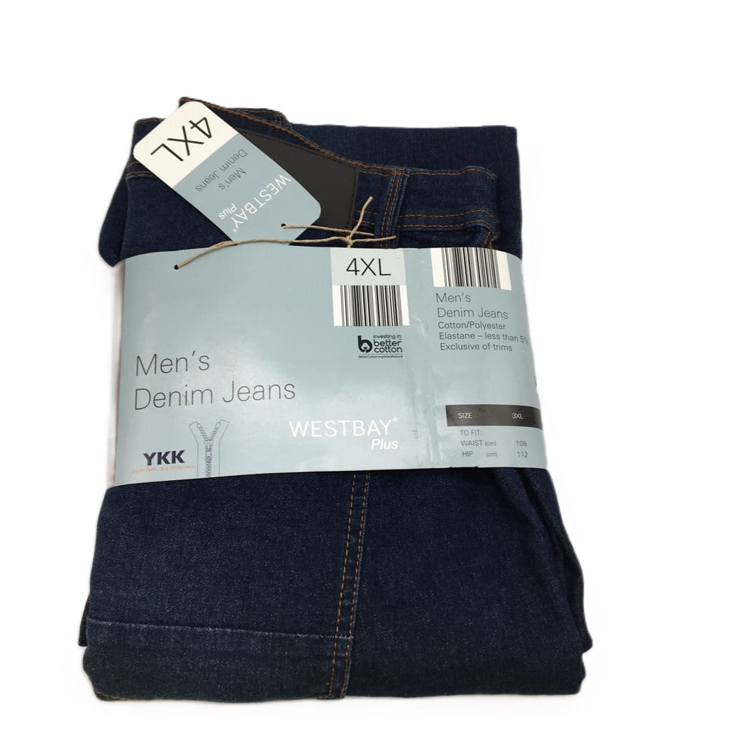 Brand NEW Westbay Plus Men'S Straight Navy Blue Denim Jeans Size 4Xl