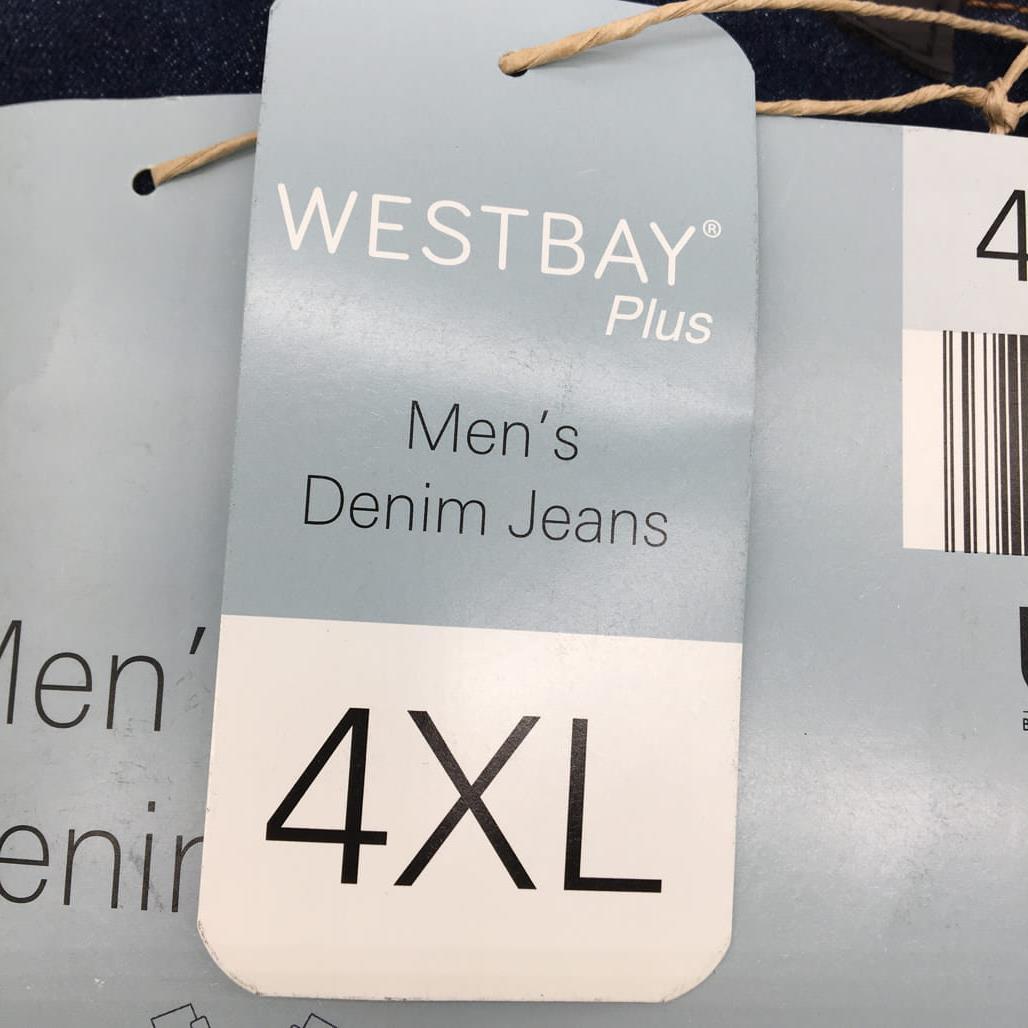 Brand NEW Westbay Plus Men'S Straight Navy Blue Denim Jeans Size 4Xl