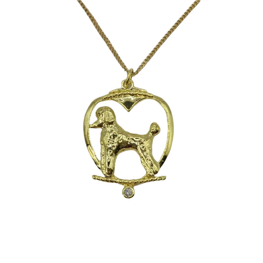 Deva Australia Jewels Of Nature 18K Gold Plated Poodle Cz Pendant NEW