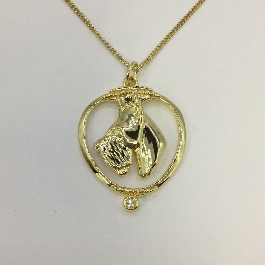 Deva Australia Jewels Of Nature 18K Gold Plated Schnauzer Cz Pendant NEW