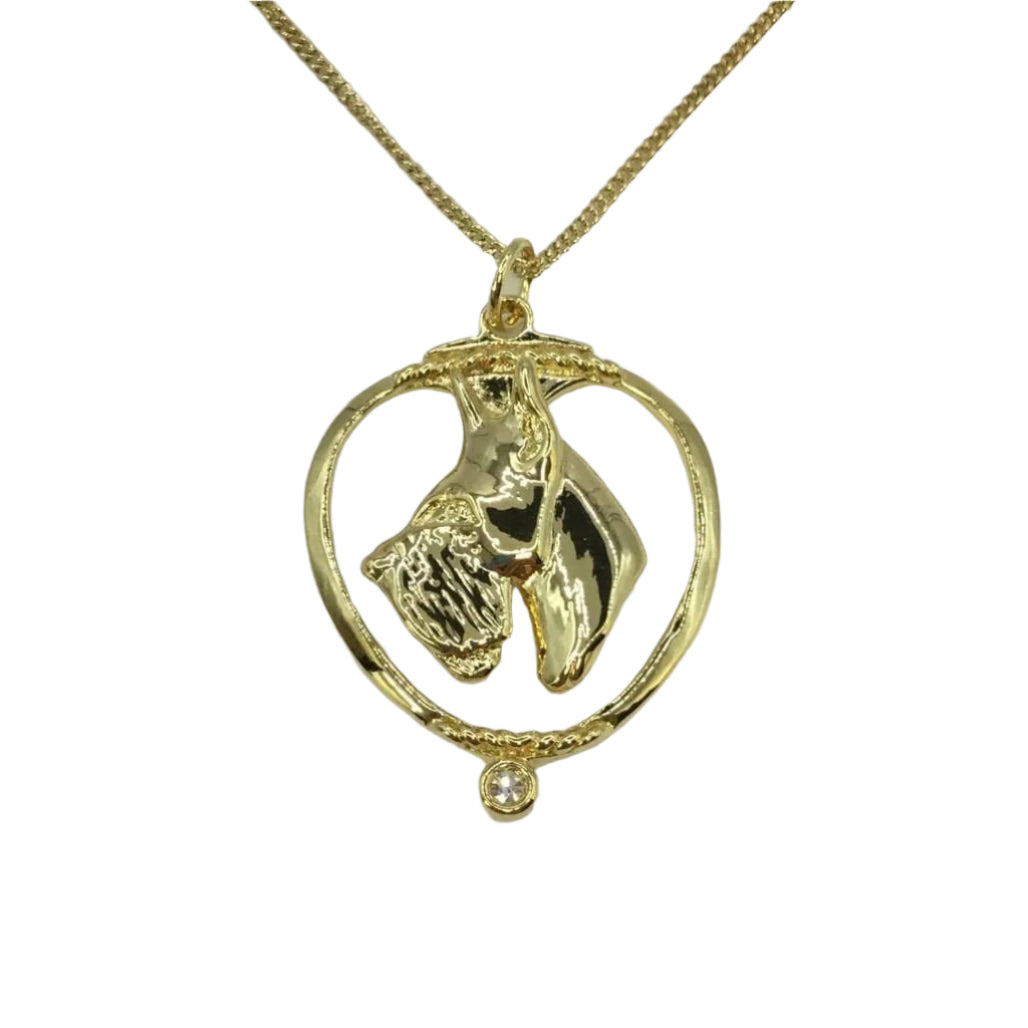 Deva Australia Jewels Of Nature 18K Gold Plated Schnauzer Cz Pendant NEW