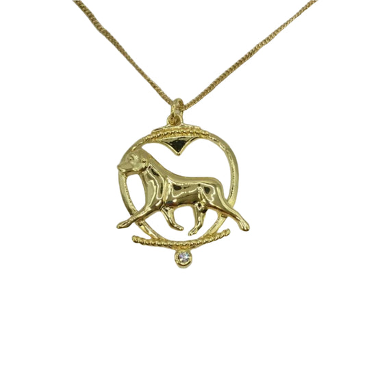 Deva Australia Jewels Of Nature 18K Gold Plated Rottweiler Cz Pendant NEW