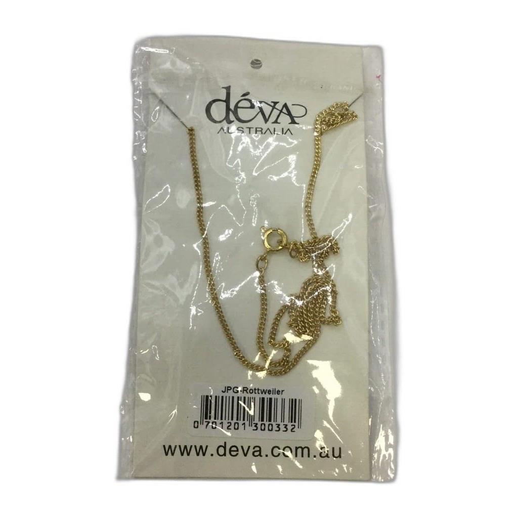 Deva Australia Jewels Of Nature 18K Gold Plated Rottweiler Cz Pendant NEW