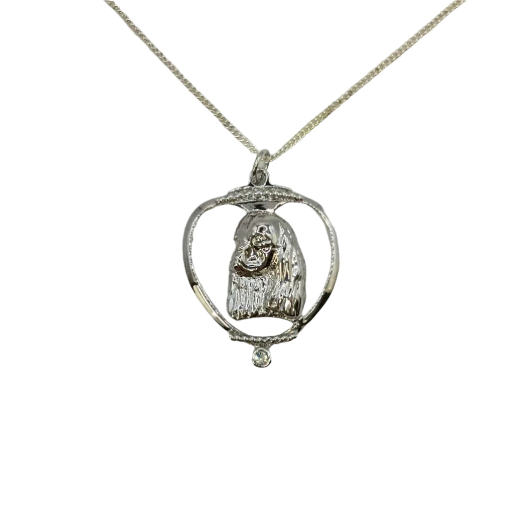 Deva Aust. Jewels Of Nature 18K Rhodium Silver Plate Spaniel Cz Pendant NEW