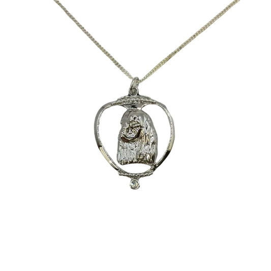 Deva Aust. Jewels Of Nature 18K Rhodium Silver Plate Spaniel Cz Pendant NEW