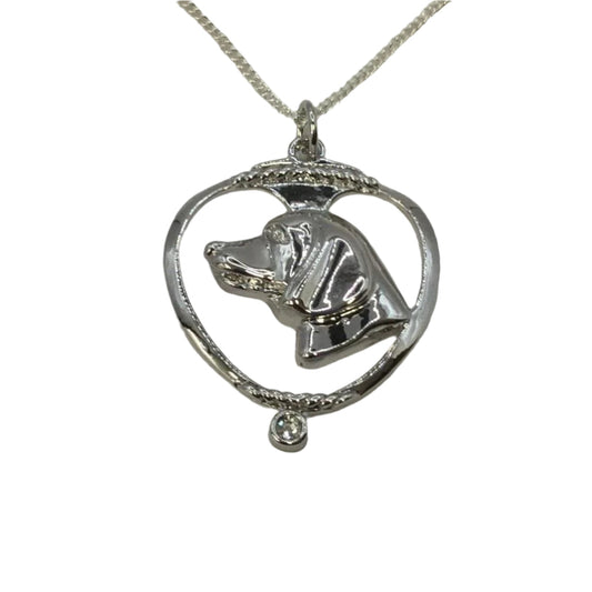 Deva Aust. Jewels Of Nature 18K Rhodium Silver Plate Beagle Cz Pendant NEW