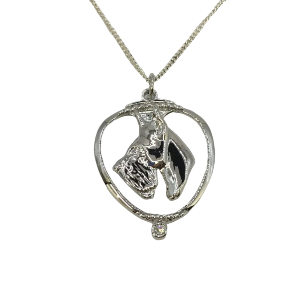 Deva Aust. Jewels Of Nature 18K Rhodium Silver Plate Schnauzer Cz Pendant NEW