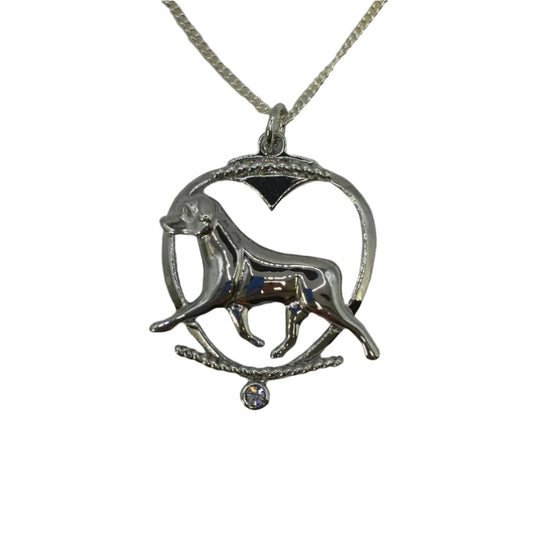 Deva Aust. Jewels Of Nature 18K Rhodium Silver Plate Rottweiler Cz Pendant NEW