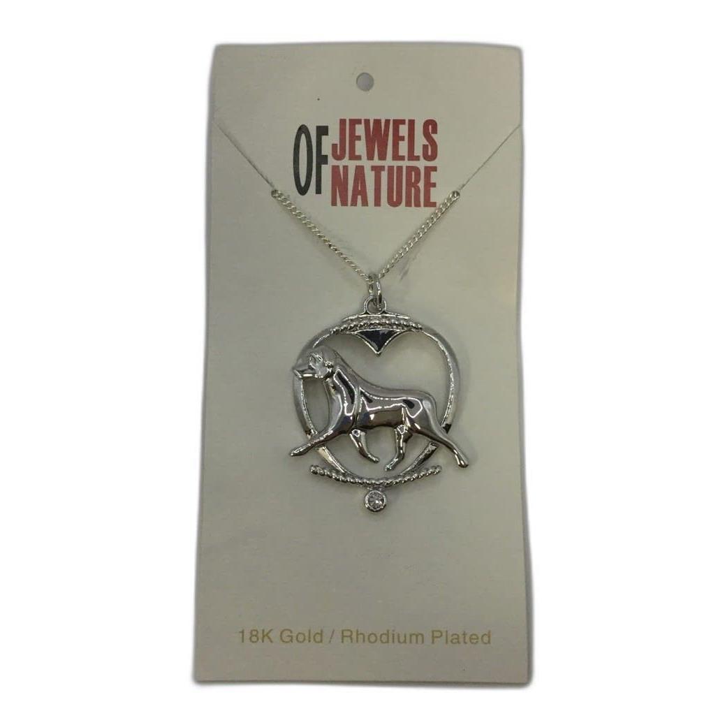 Deva Aust. Jewels Of Nature 18K Rhodium Silver Plate Rottweiler Cz Pendant NEW