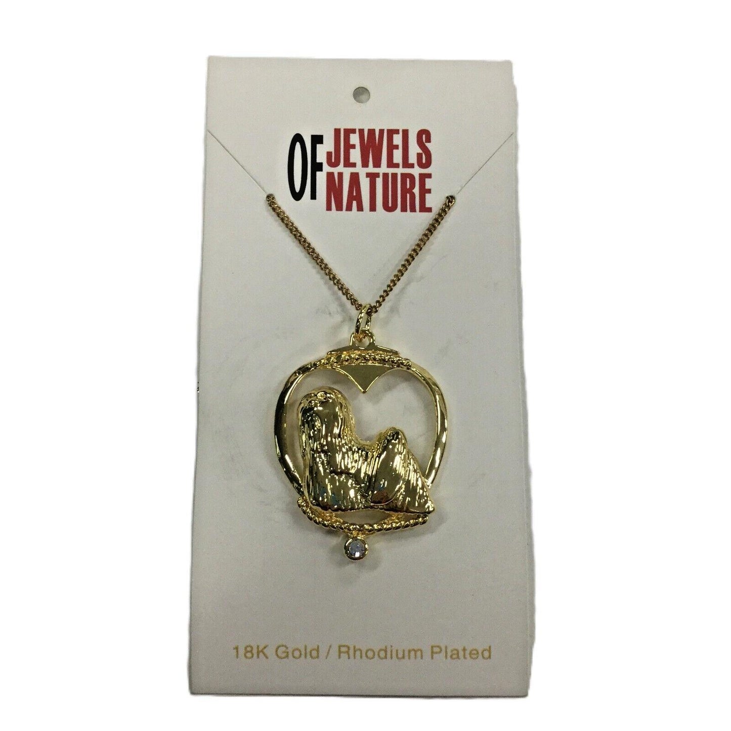 Deva Australia Jewels Of Nature 18K Gold Plated Shih Tzu Cz Pendant NEW