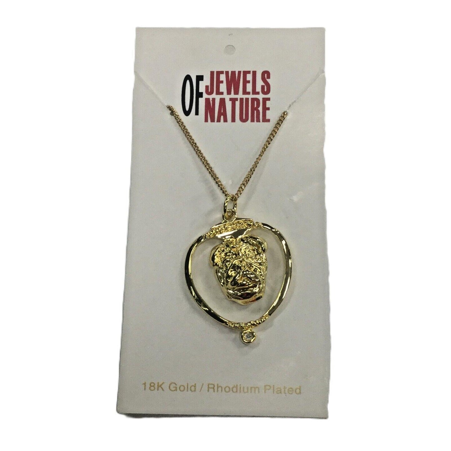 Deva Australia Jewels Of Nature 18K Gold Plated Pug Cz Pendant NEW