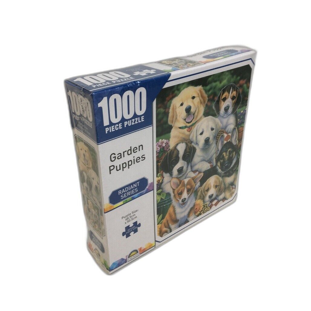 Mjm Australia Garden Puppies 1000 Piece Jigsaw Puzzle -Radiant Series NEW