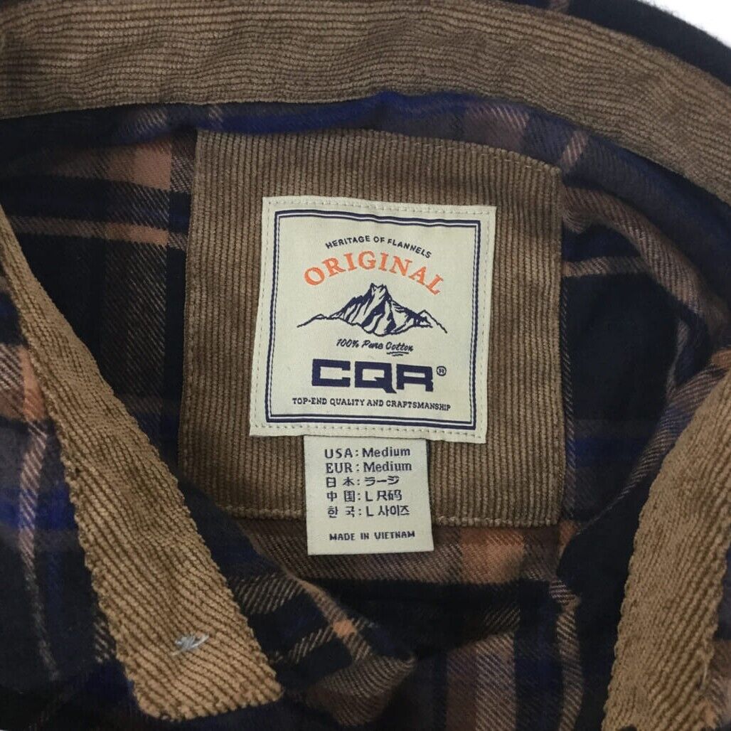 Cqr Gear Tactical Series 100% Cotton Check Flannel Shirt Mens Size M NEW