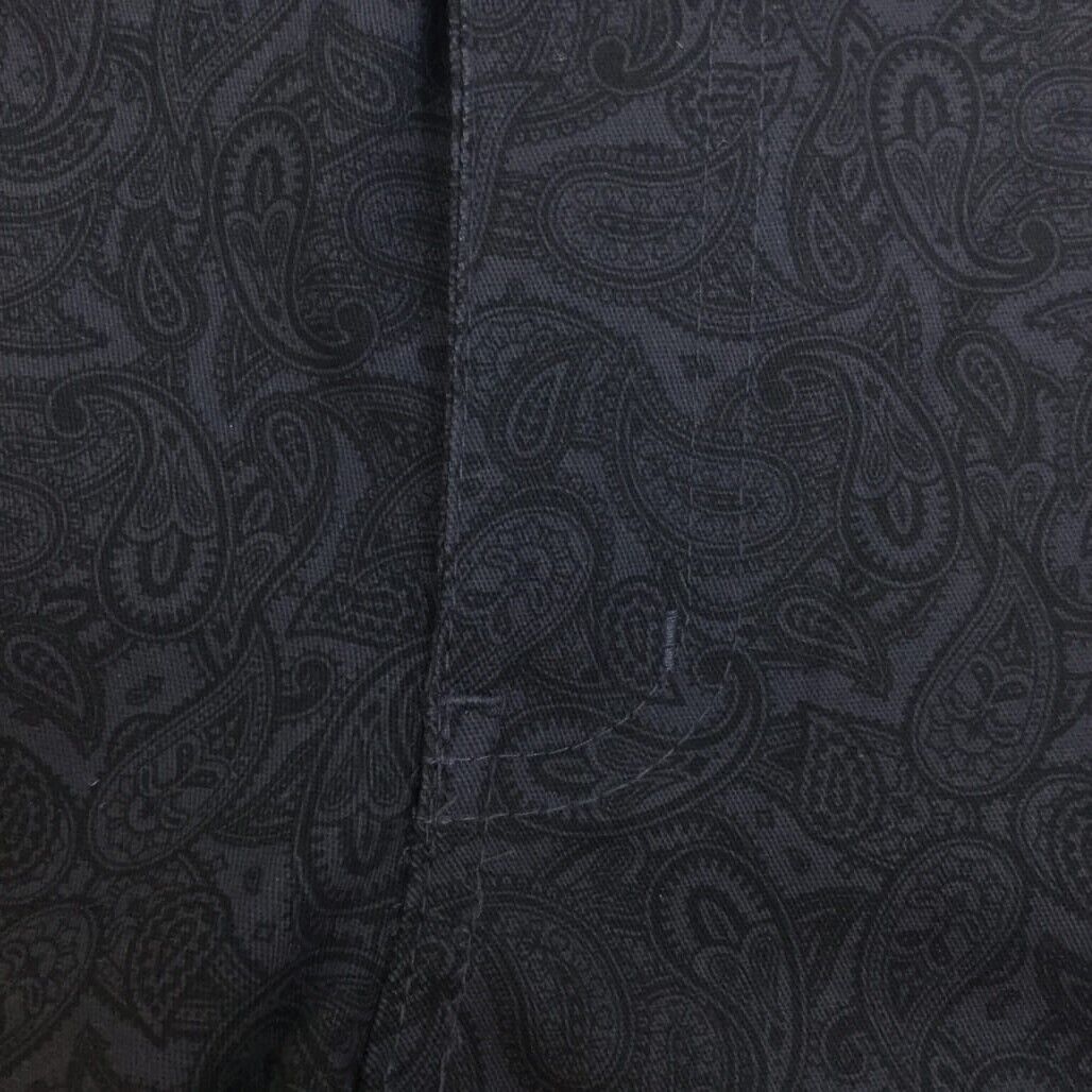 Jay Jays Chino Cotton Blend Paisley Black & Grey Print Shorts Mens Size 26 NEW