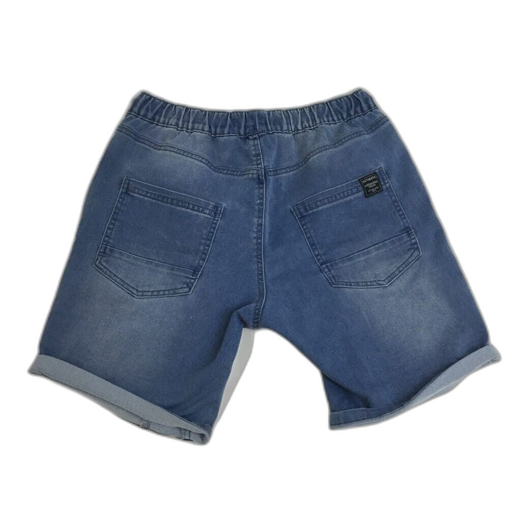 Jay Jays Pintuck Stretchy Drawstring Shorts Faded Denim Blue Mens Size 30 NEW