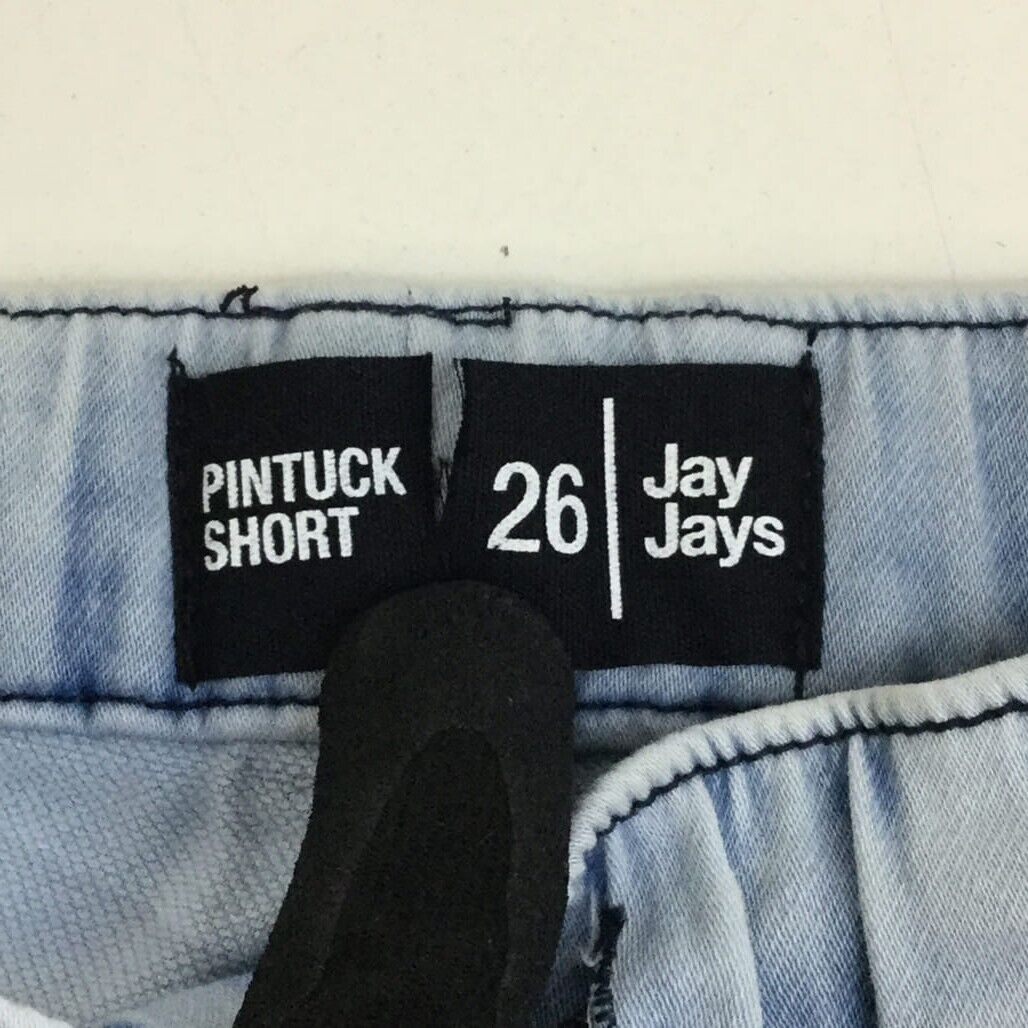 Jay Jays Pintuck Stretchy Drawstring Shorts Faded Denim Blue Mens Size 26 NEW