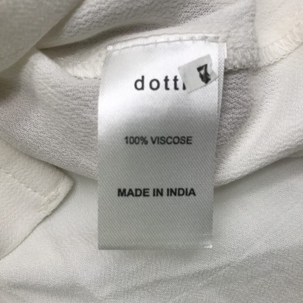 Brand NEW Dotti 100% Viscose Semi-Sheer Long Sleeve Blouse White Women'S Size 12