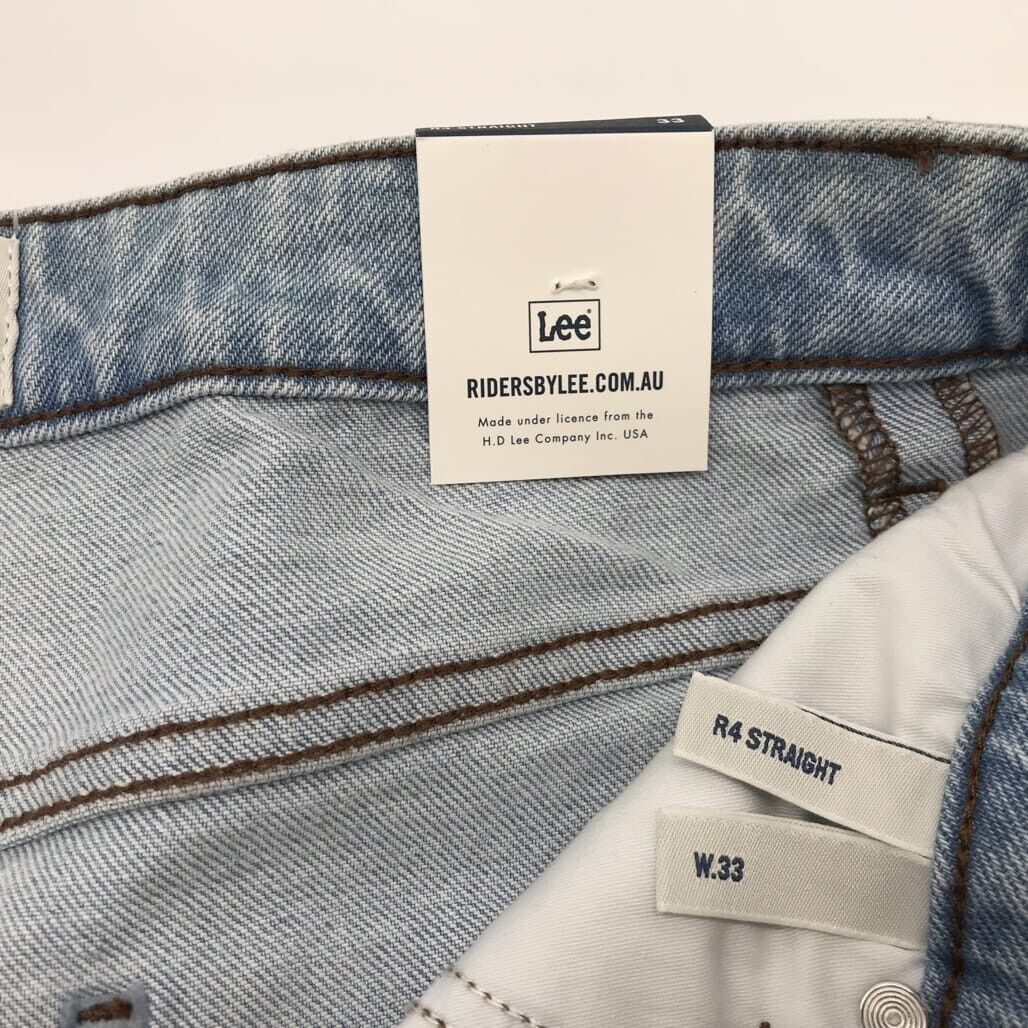 Brand NEW Riders By Lee R4 Low Rise Relaxed Straight Blue Denim Jeans Mens Sz 33