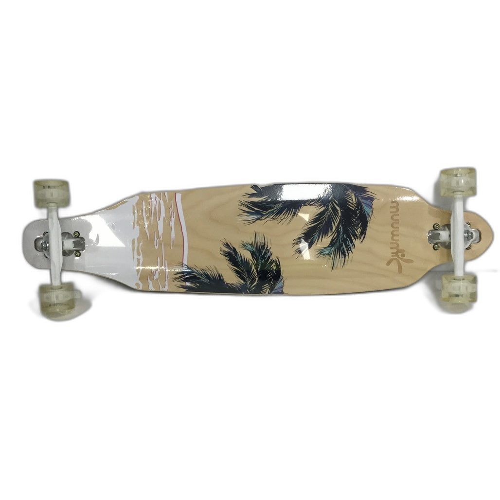 38" Maple Wood Pablo Dog & Palm Tree Led Wheels Drop Thru Carver Skateboard NEW