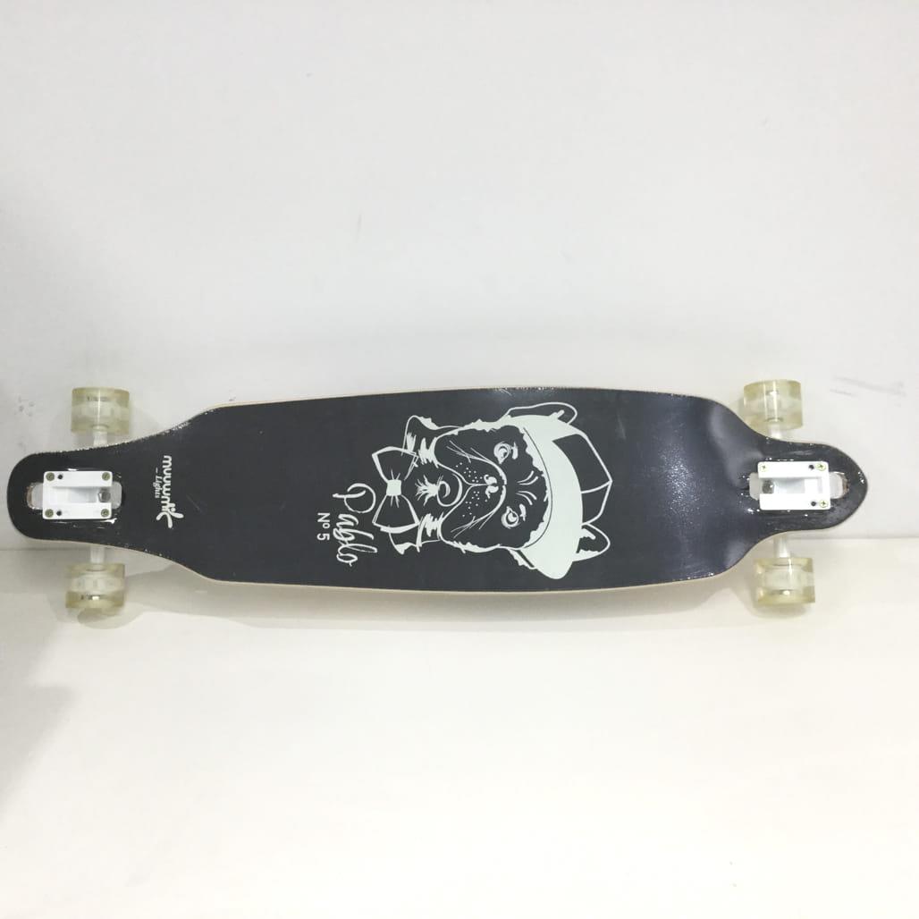 38" Maple Wood Pablo Dog & Palm Tree Led Wheels Drop Thru Carver Skateboard NEW