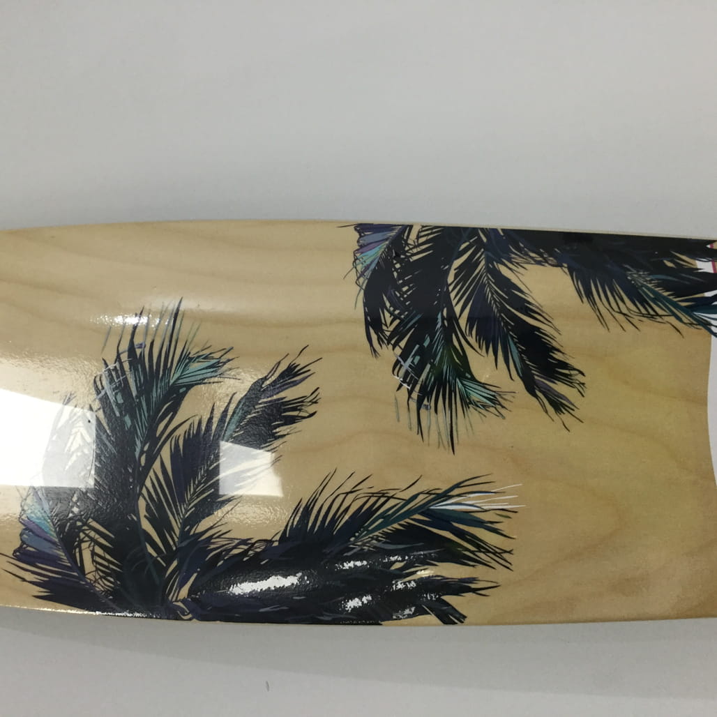 38" Maple Wood Pablo Dog & Palm Tree Led Wheels Drop Thru Carver Skateboard NEW