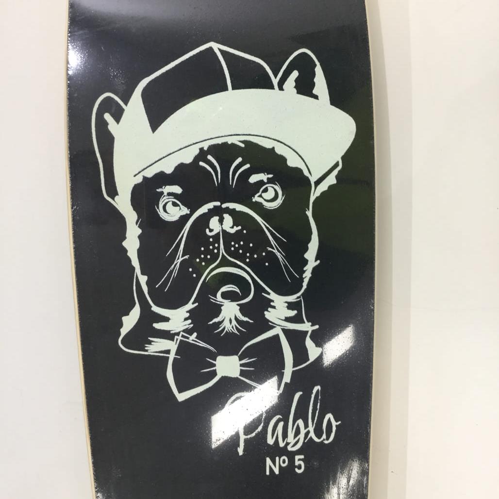 38" Maple Wood Pablo Dog & Palm Tree Led Wheels Drop Thru Carver Skateboard NEW