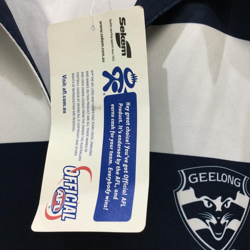 Official Afl For Her Geelong Cats Polo Tee Blue & White Ladies Size 26-28 NEW