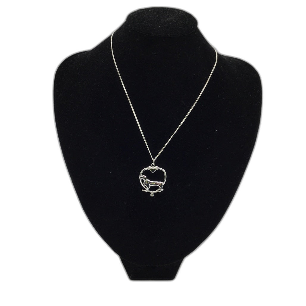 Deva Aust. Jewels Of Nature 18K Rhodium Silver Plate Dachshund Cz Pendant NEW
