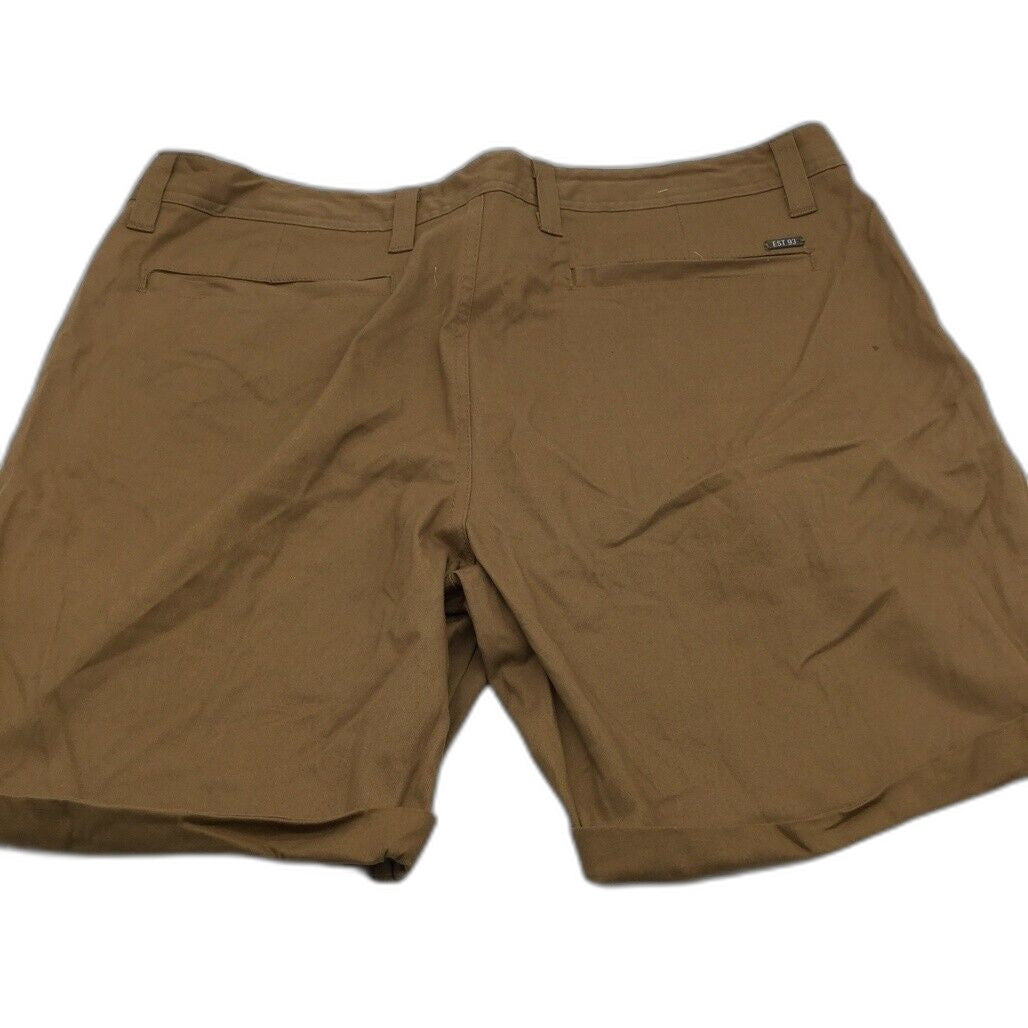 Jay Jays Chino Cotton Blend Fold Up Cuff Stretch Shorts Brown Mens Size 40 NEW