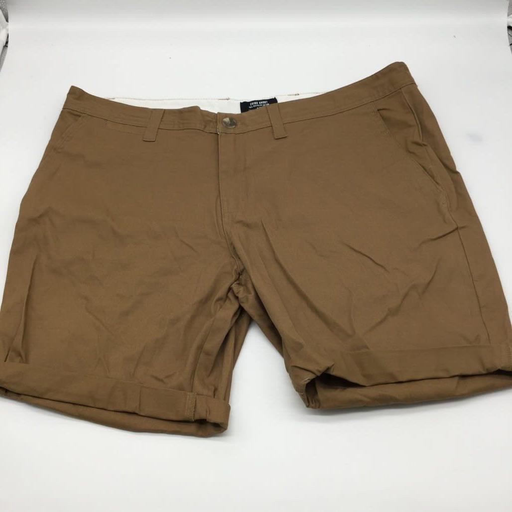 Jay Jays Chino Cotton Blend Fold Up Cuff Stretch Shorts Brown Mens Size 40 NEW