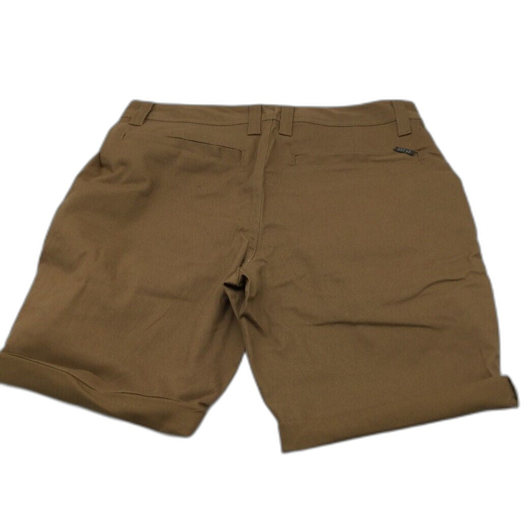 Jay Jays Chino Cotton Blend Fold Up Cuff Stretch Shorts Brown Mens Size 28 NEW