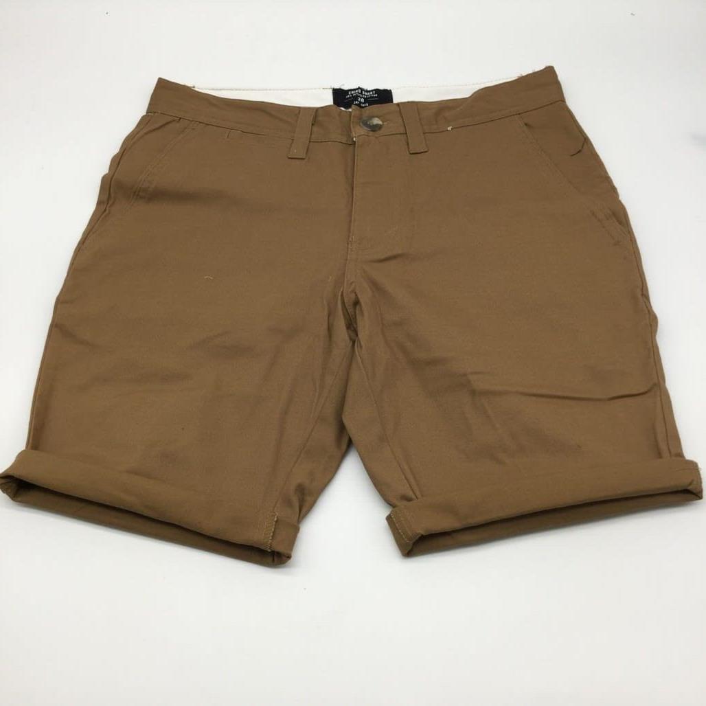 Jay Jays Chino Cotton Blend Fold Up Cuff Stretch Shorts Brown Mens Size 28 NEW