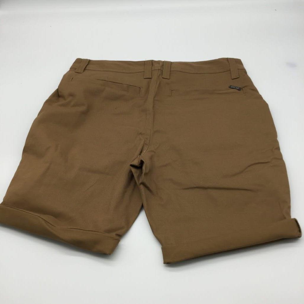 Jay Jays Chino Cotton Blend Fold Up Cuff Stretch Shorts Brown Mens Size 28 NEW