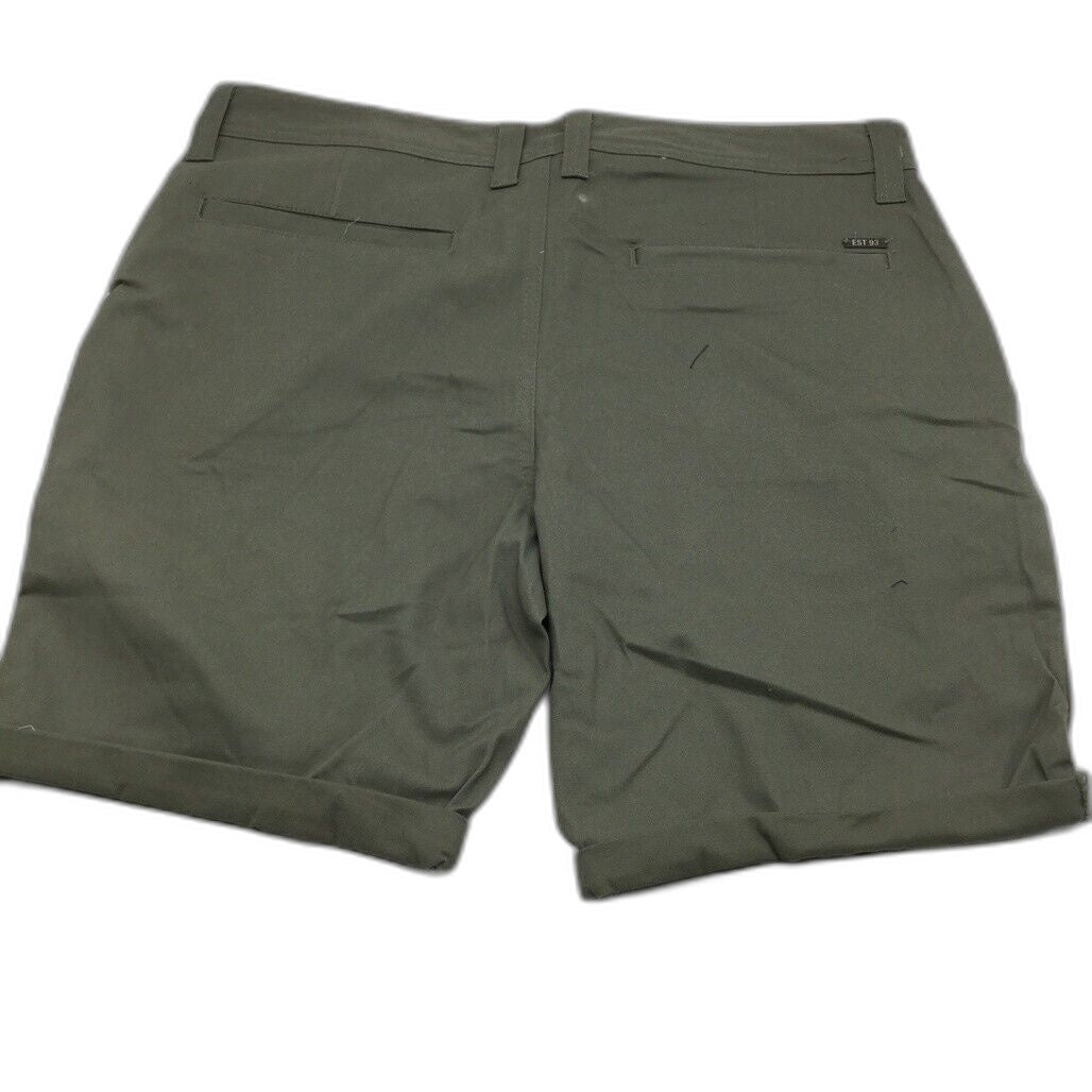 Jay Jays Chino Cotton Blend Fold Up Cuff Stretch Shorts Olive Mens Size 33 NEW