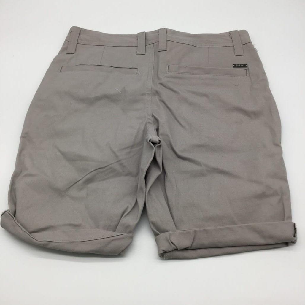 Jay Jays Slim Chino Cotton Blend Fold Up Cuff Stretch Shorts Grey Mens Sz 26 NEW