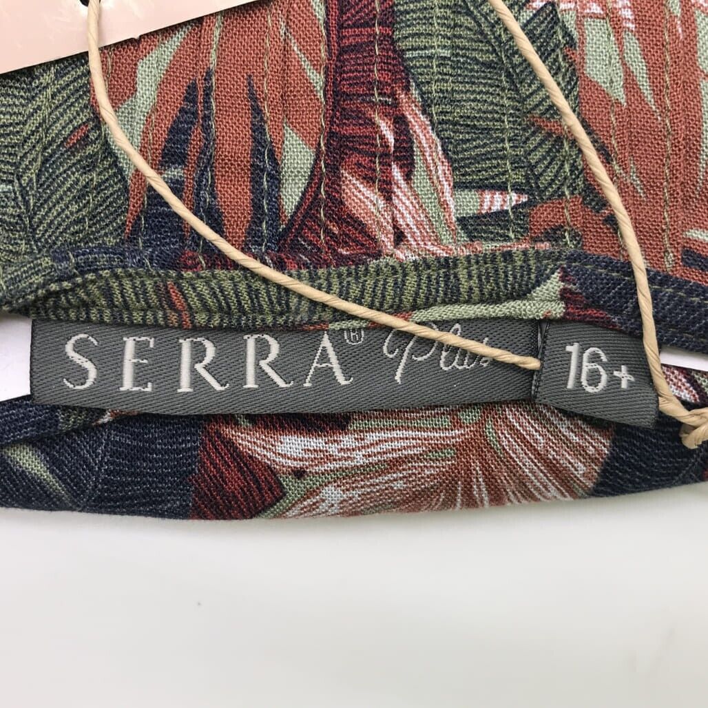 Serra Plus Palm Leaf Print Womans Fashion Light & Flowy Kimono Size 16+ NEW