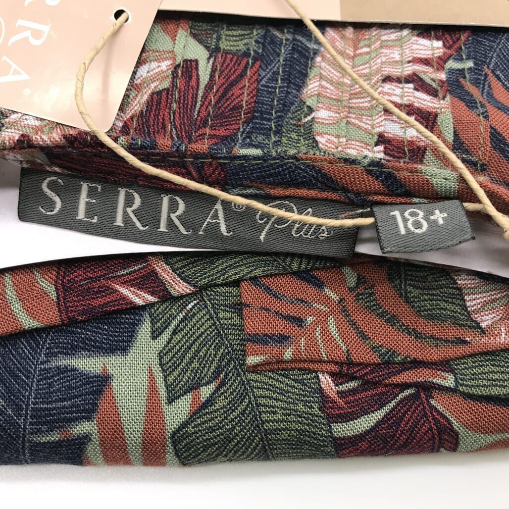 Serra Plus Palm Leaf Print Womans Fashion Light & Flowy Kimono Size 18+ NEW