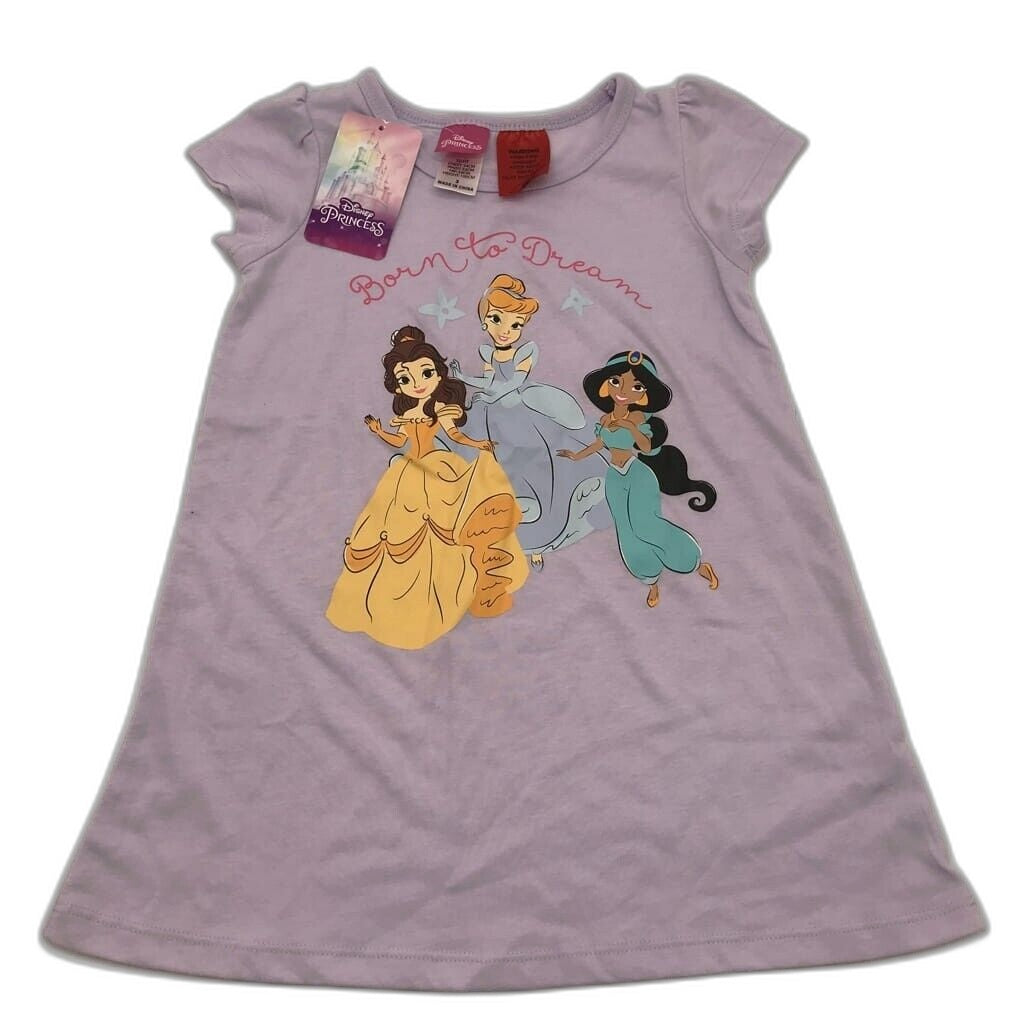 Disney Princess Soft Cotton Purple Nighties Set Of 3 Matching Kids Size 3 NEW