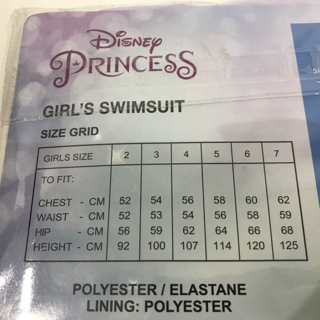 Disney Princess Soft Cotton Pink Nightgown & One-Piece Swimsuit Kids Size 6 NEW