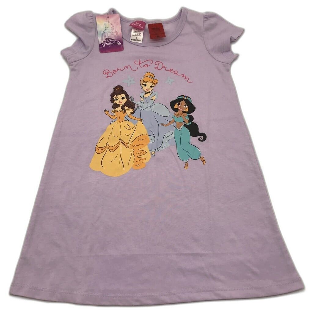 Disney Princess Set Of 2 Soft Cotton Purple & Pink Nightgowns Kids Size 4 NEW