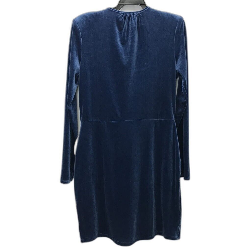 Brand NEW Pilgrim Maisie Padded Shoulder Blue Velvet Mini Dress Women'S Size 14