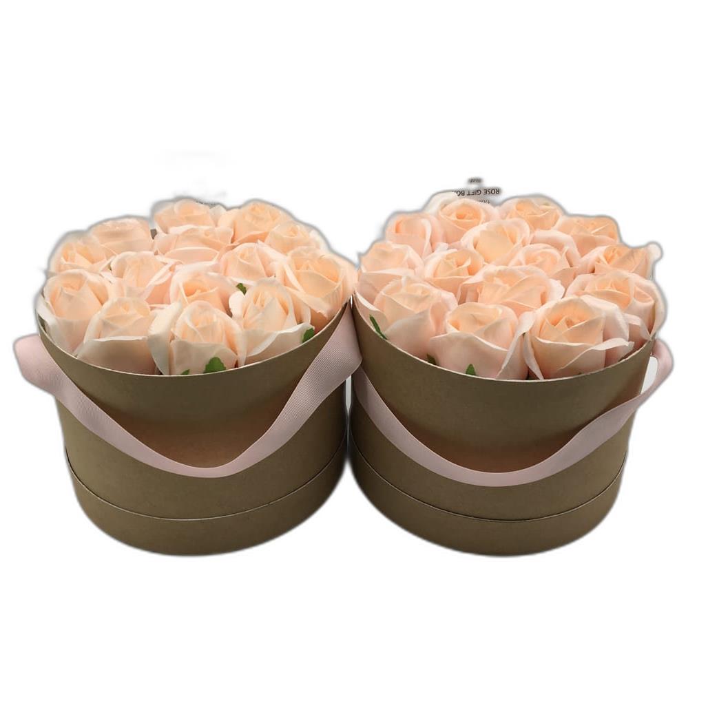 Un-Real Hedge& Plant 17 Cm Artificial Rose Gift Boxes Set Of 2 Pink NEW