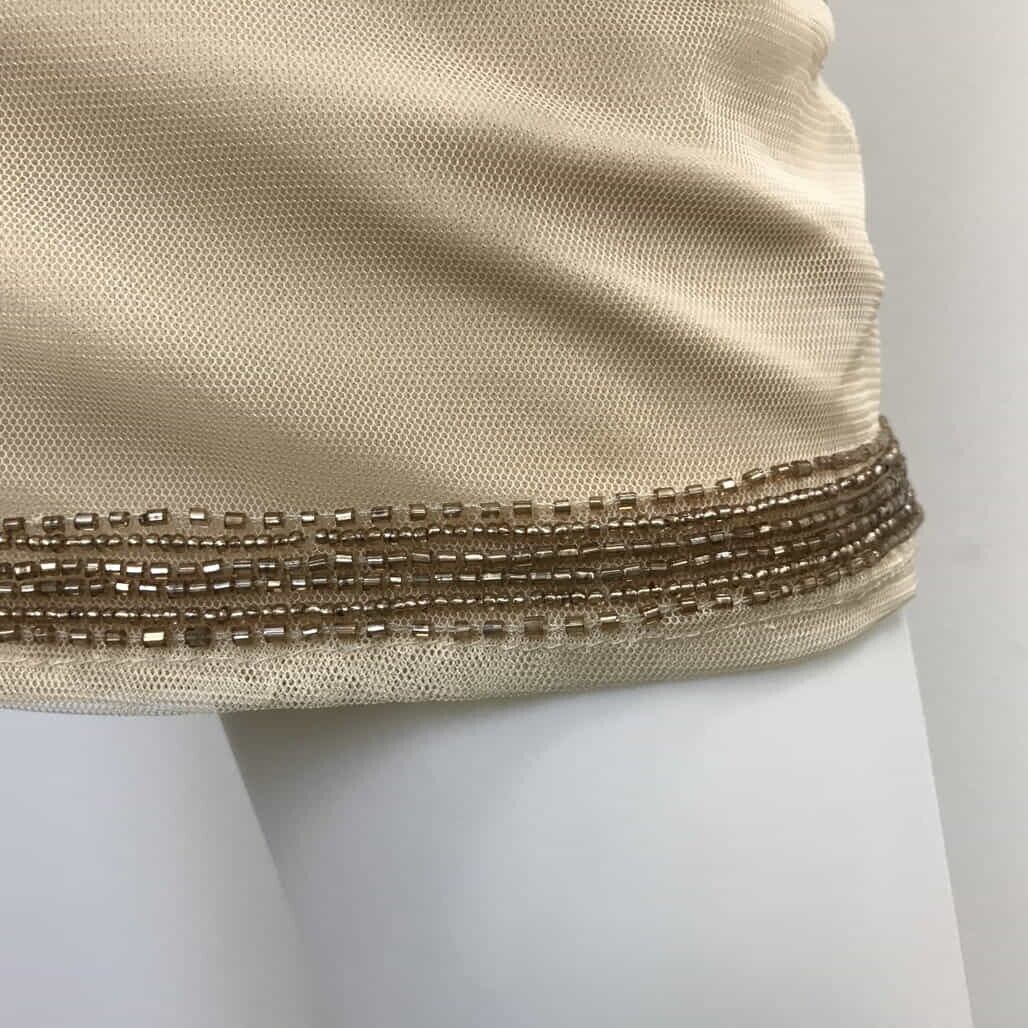 Brand NEW Asos Crystal Beaded Mini Dress Short Sleeve Nude Size 4
