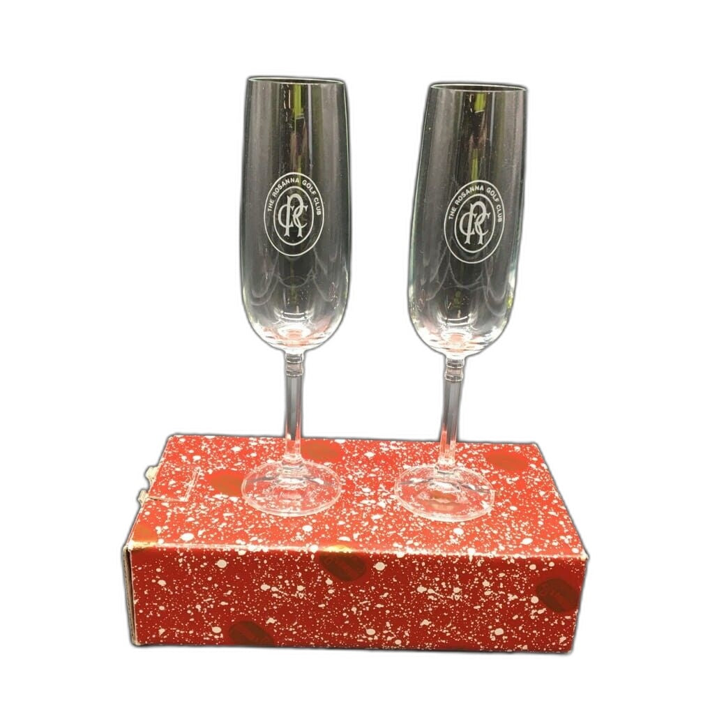 Collectable Bohemia Crystal 'The Rosanna Gold Club' Champagne Flutes -Set Of 2